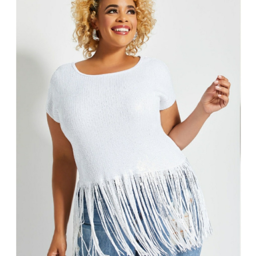 Sequin fringe top
